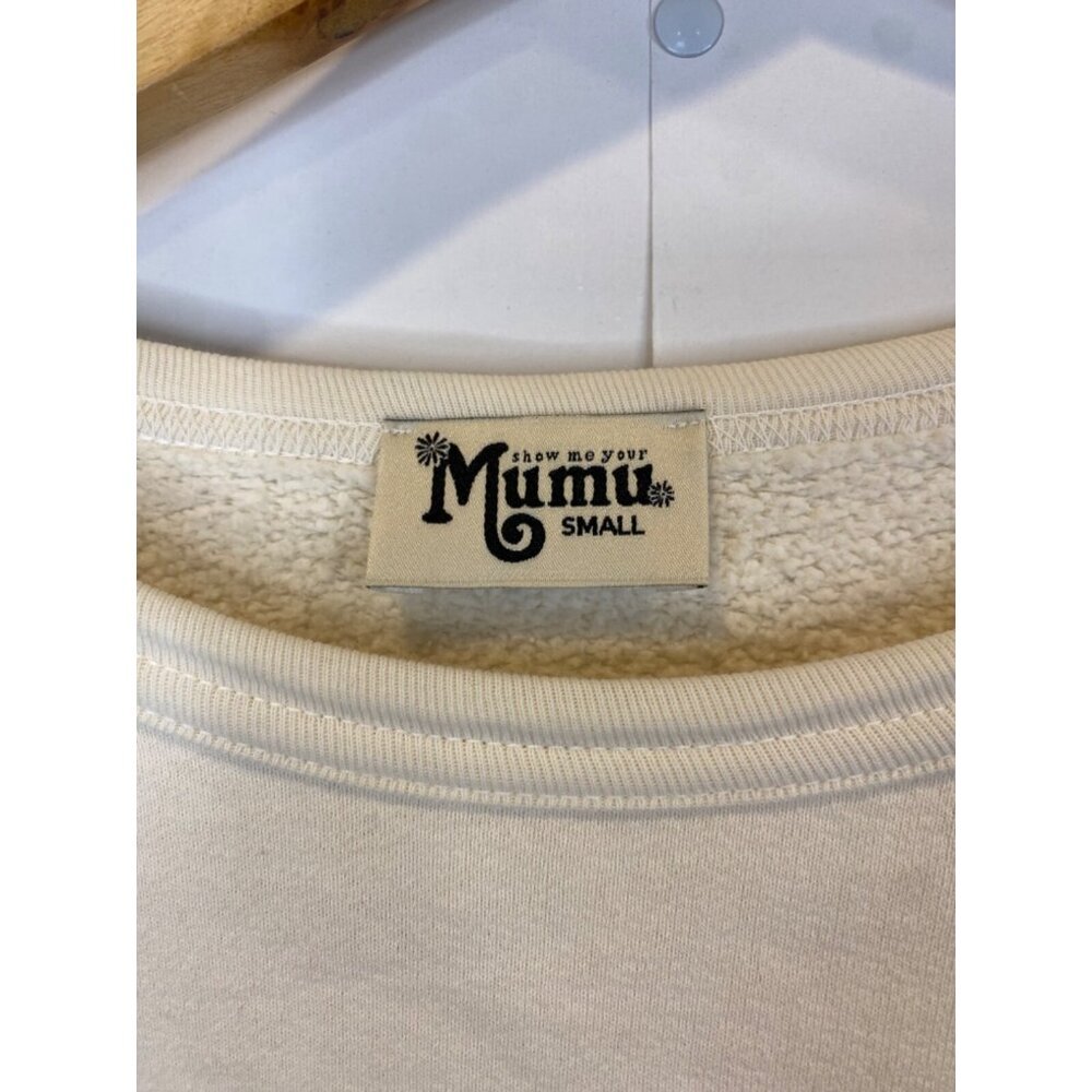 Show Me Your Mumu Vada Sweatshirt Catch Flights Not Feelings Size Small - Picture 5 of 7